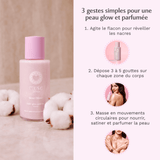 Huile Glow Pailletée Corps Musc Blanc