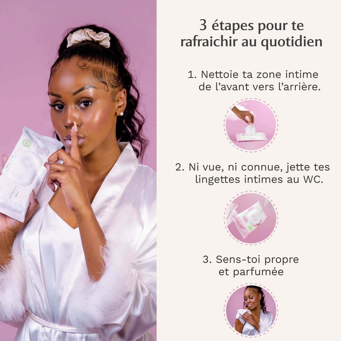 Lingettes toilette Intime au Musc Blanc x120 - lot de 4