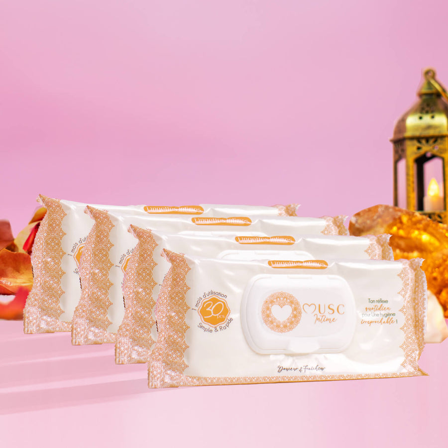 Lingettes toilette Intime Amber Flower x120 - lot de 4