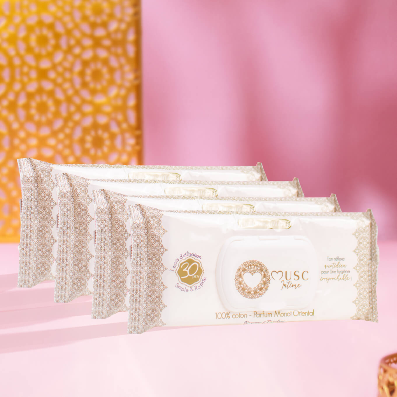 Lingettes toilette Intime au Monoï Oriental x120 - lot de 4