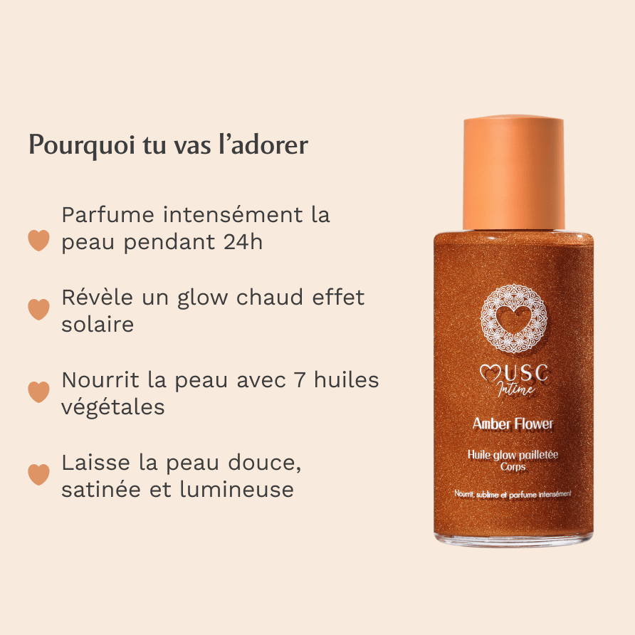 Huile Glow Pailletée Corps Amber Flower