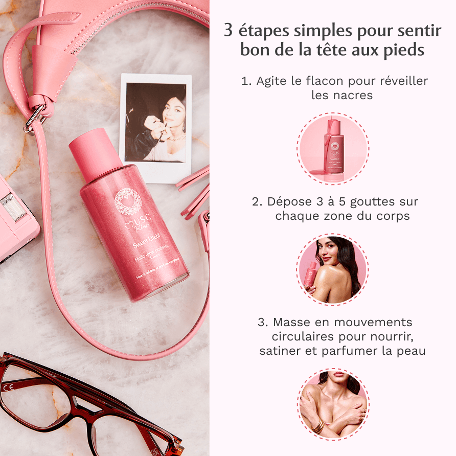 Huile Glow Pailletée Corps Sweet Litchi