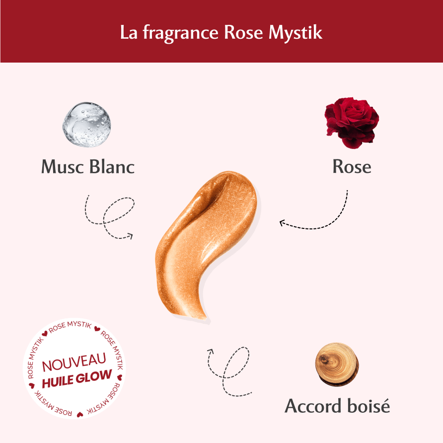 Huile Glow Pailletée Corps Rose Mystik