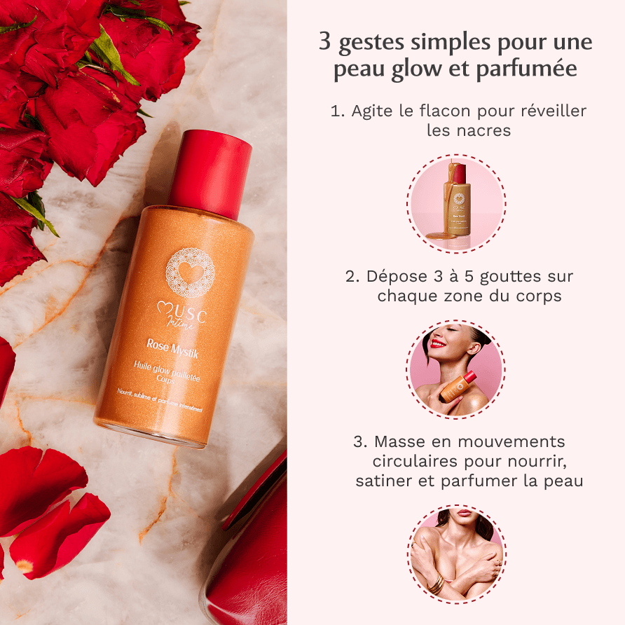 Huile Glow Pailletée Corps Rose Mystik
