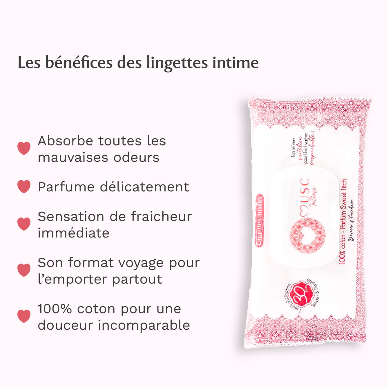 Lingettes toilette Intime au Sweet Litchi x120 - lot de 4