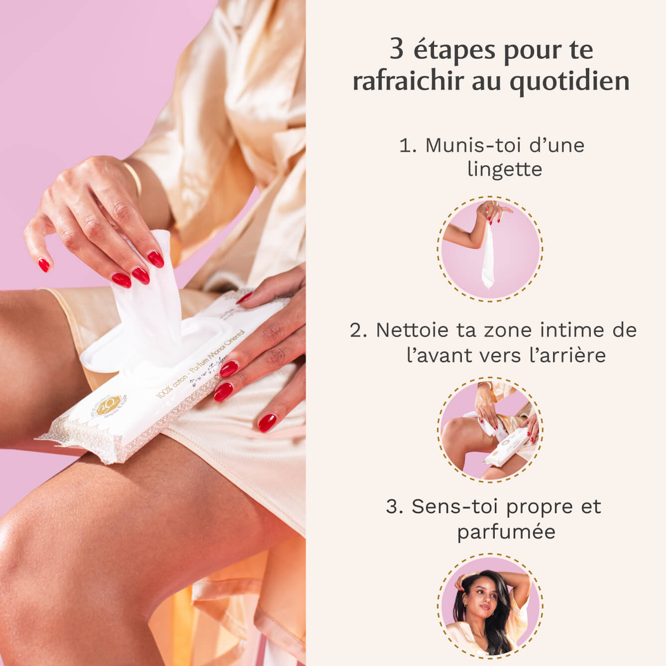 Lingettes toilette Intime au Monoï Oriental x120 - lot de 4