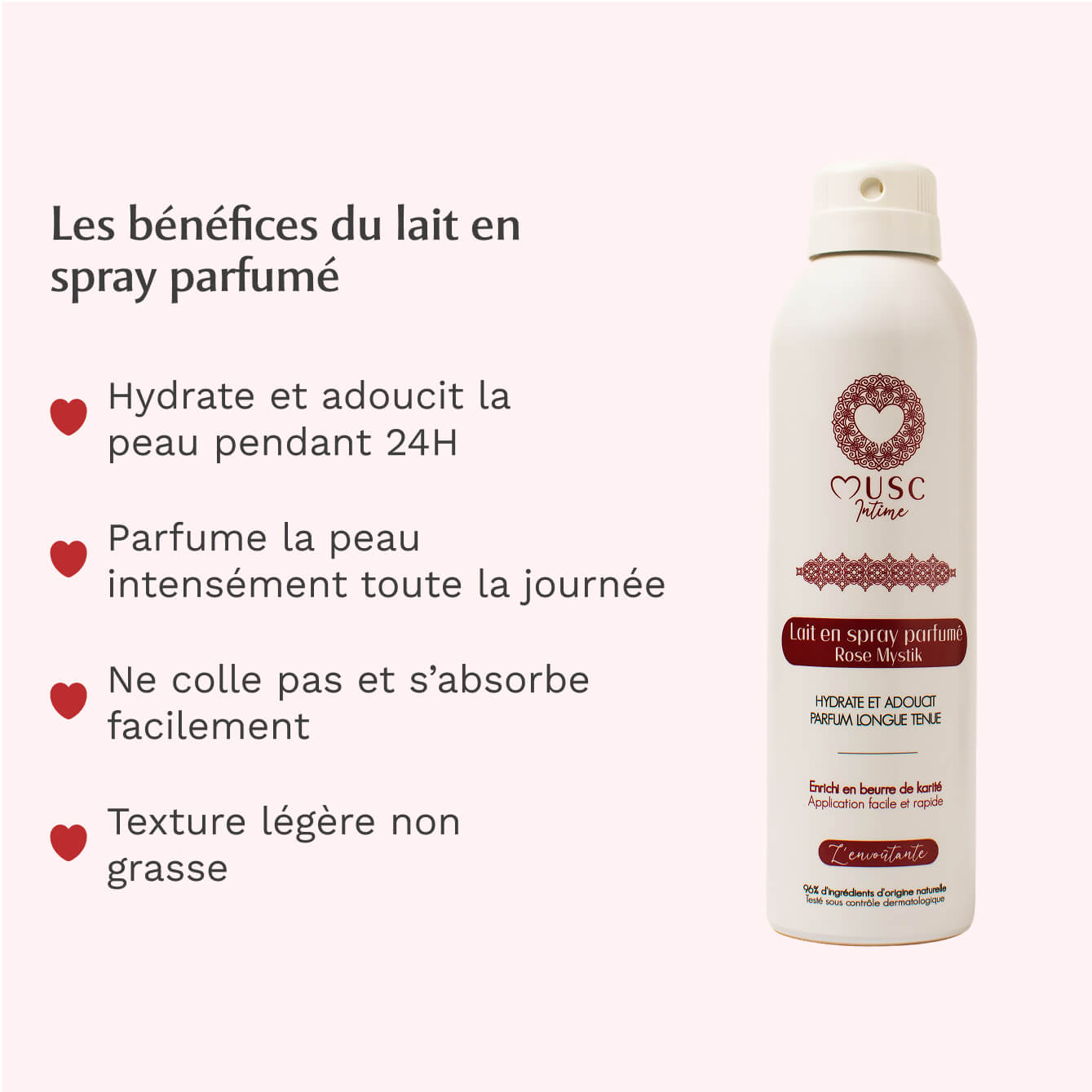 Lait en spray parfumé Rose Mystik - l'Envoûtante