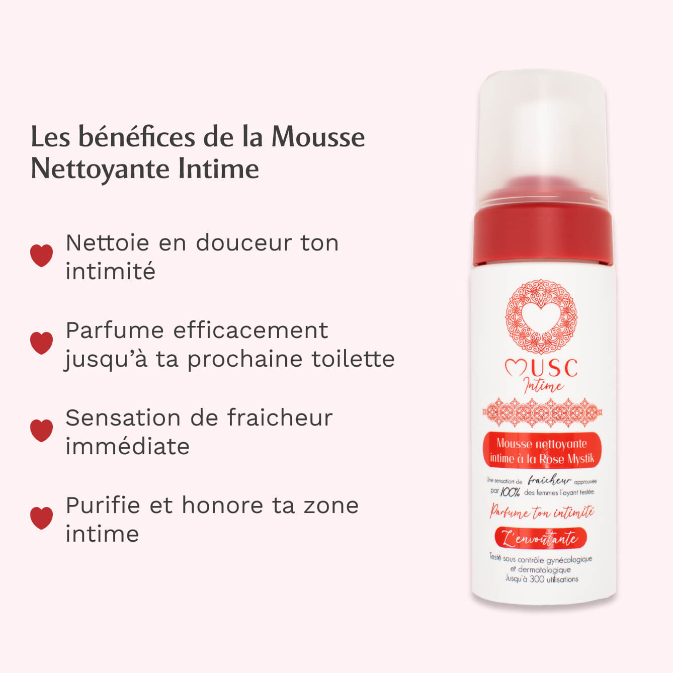 Mousse nettoyante Intime Rose Mystik - l'Envoûtante